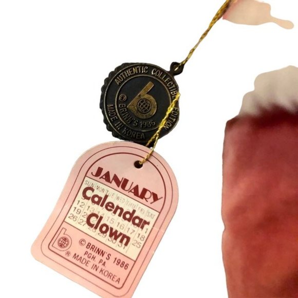 Vintage Brinns January Calendar Clown 1986 Limited Edition Tags Attached New Old - Picture 5 of 12